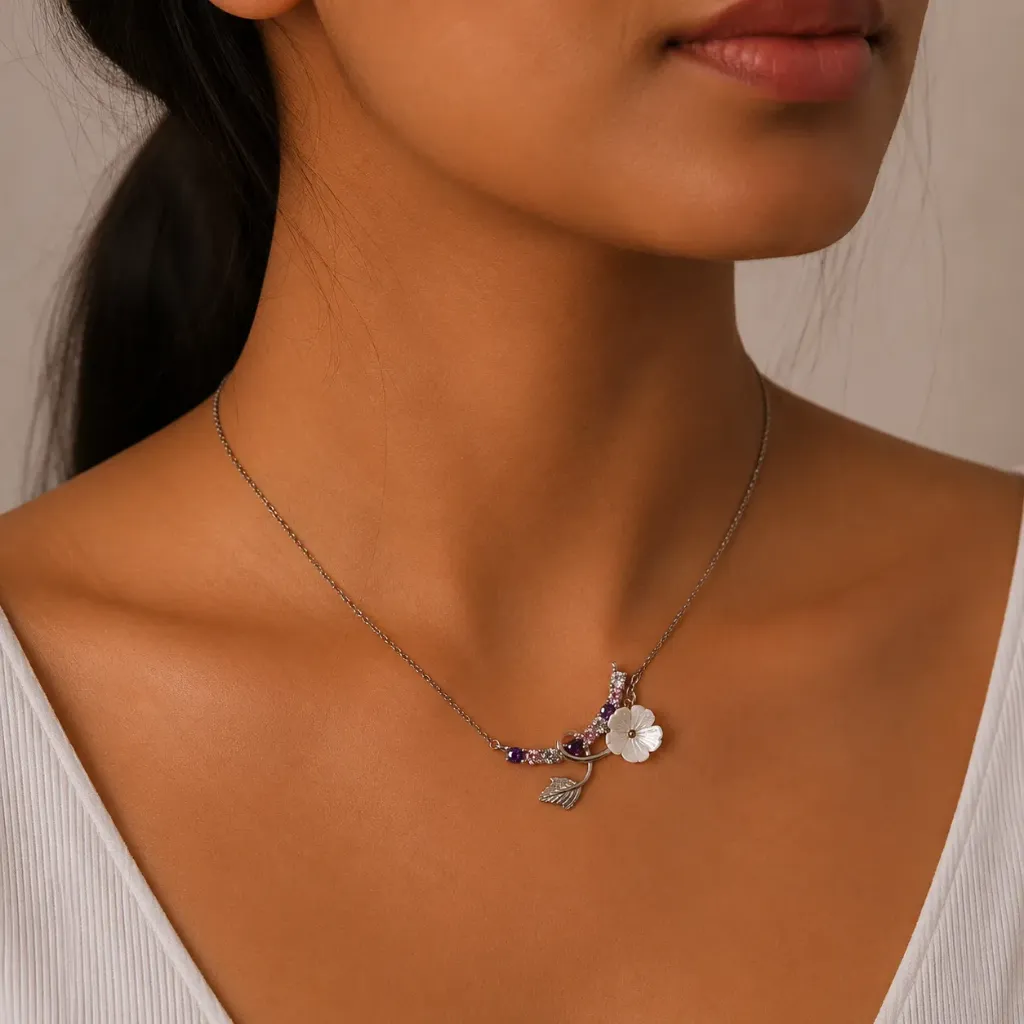 MOP Floral Necklace