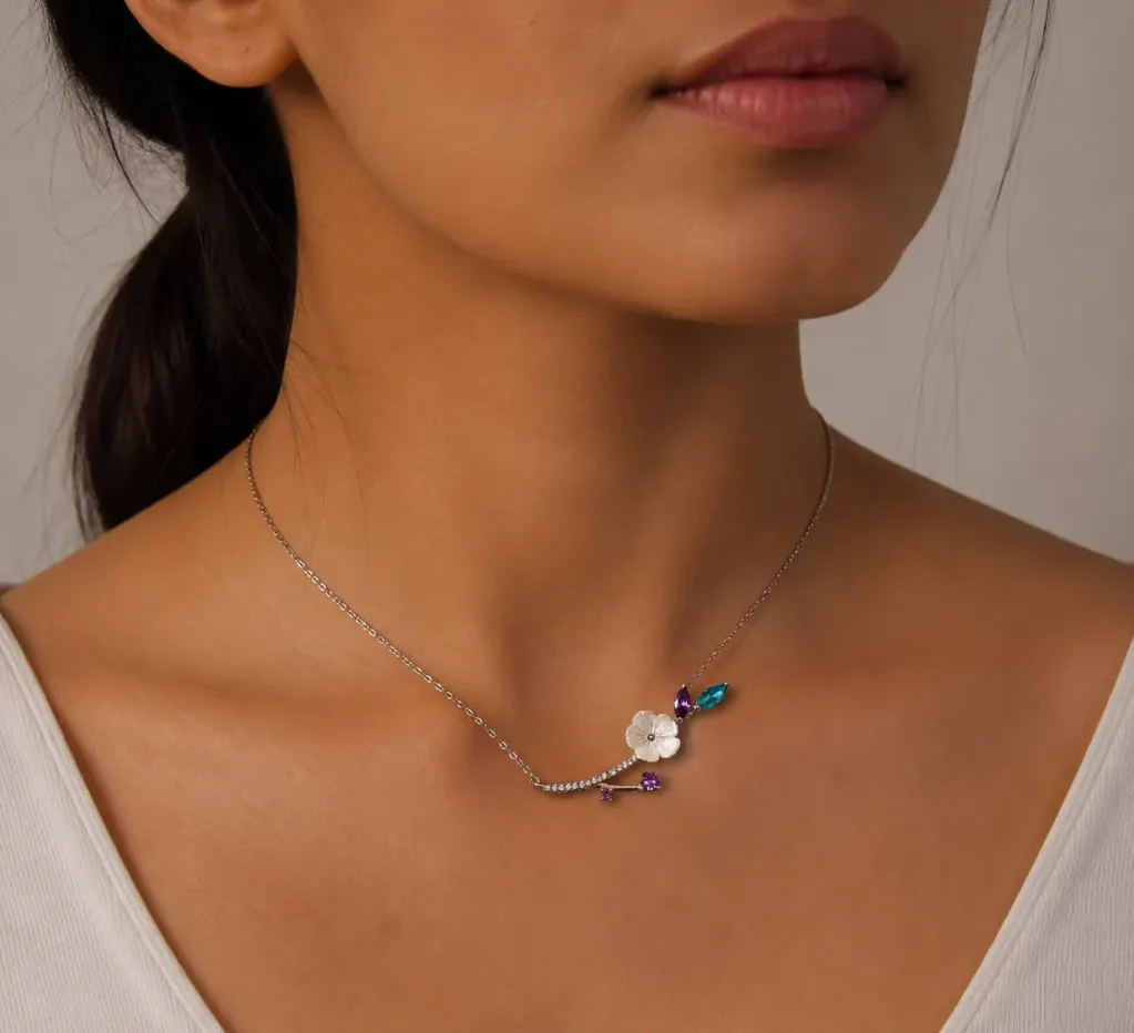 MOP Floral Necklace
