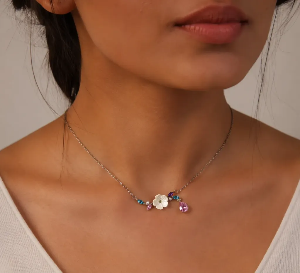 MOP Floral Necklace