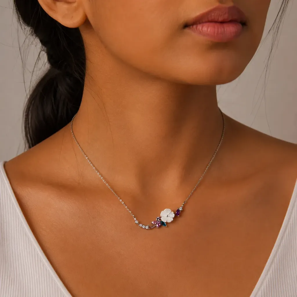 MOP Floral Necklace