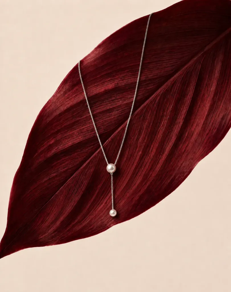Silver Pearl Drop Necklace