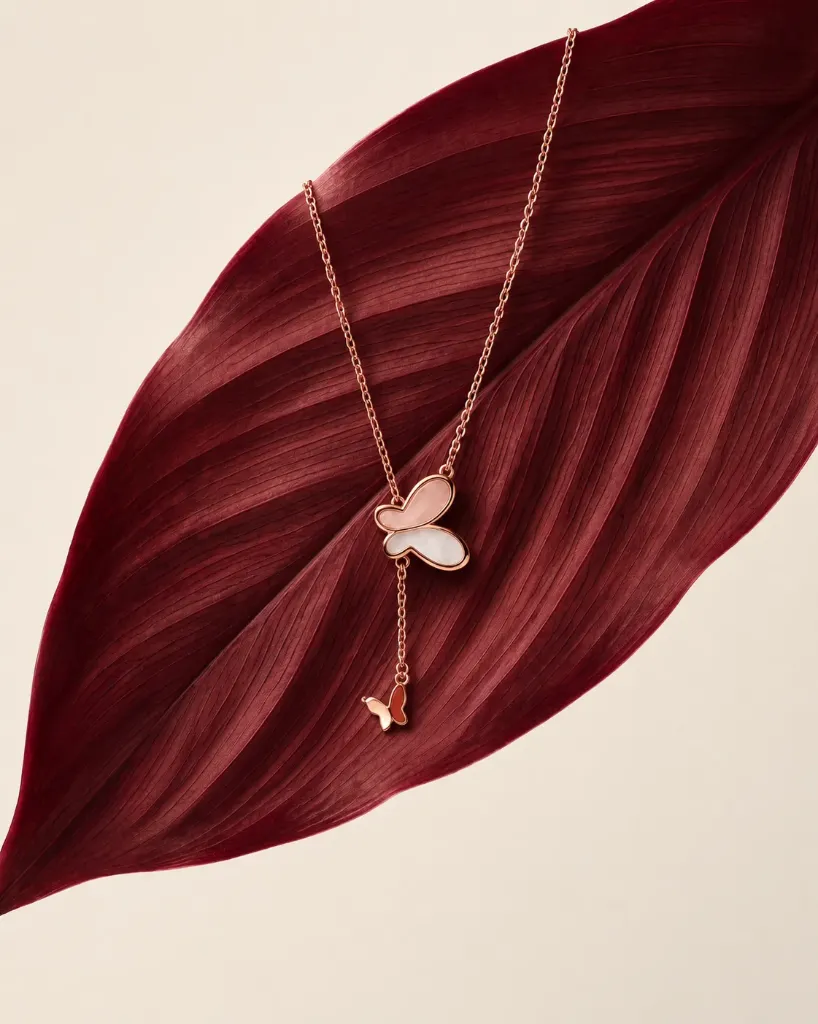 Rosegold Butterfly Dangler Necklace
