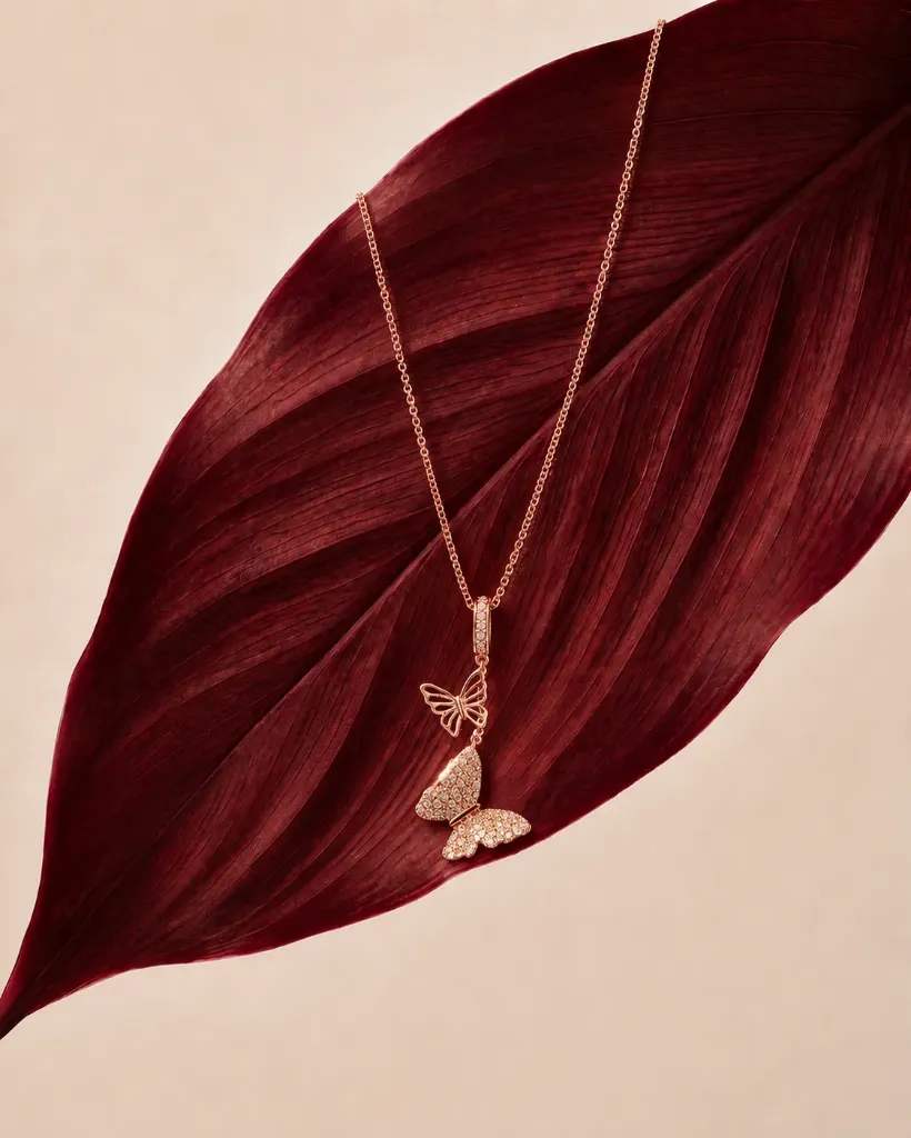 Rosegold Mini Butterflies Necklace