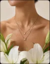 Rosegold Star Sqaure Layered Necklace