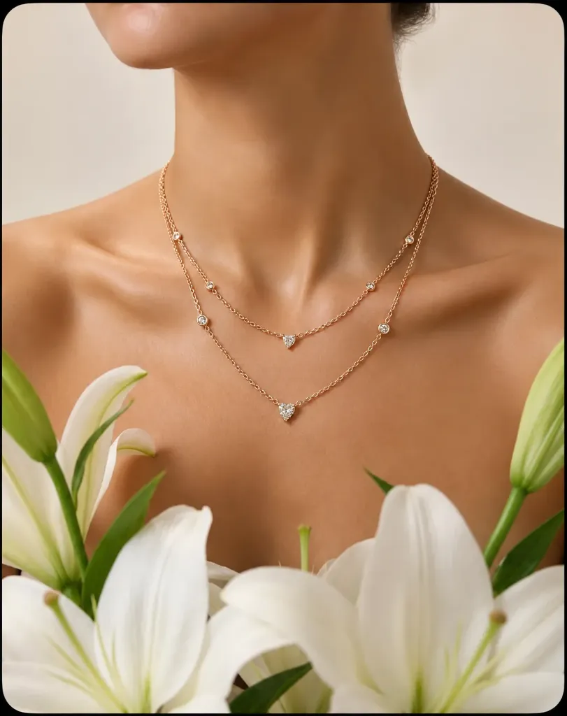Rosegold Mini Heart Layered necklace