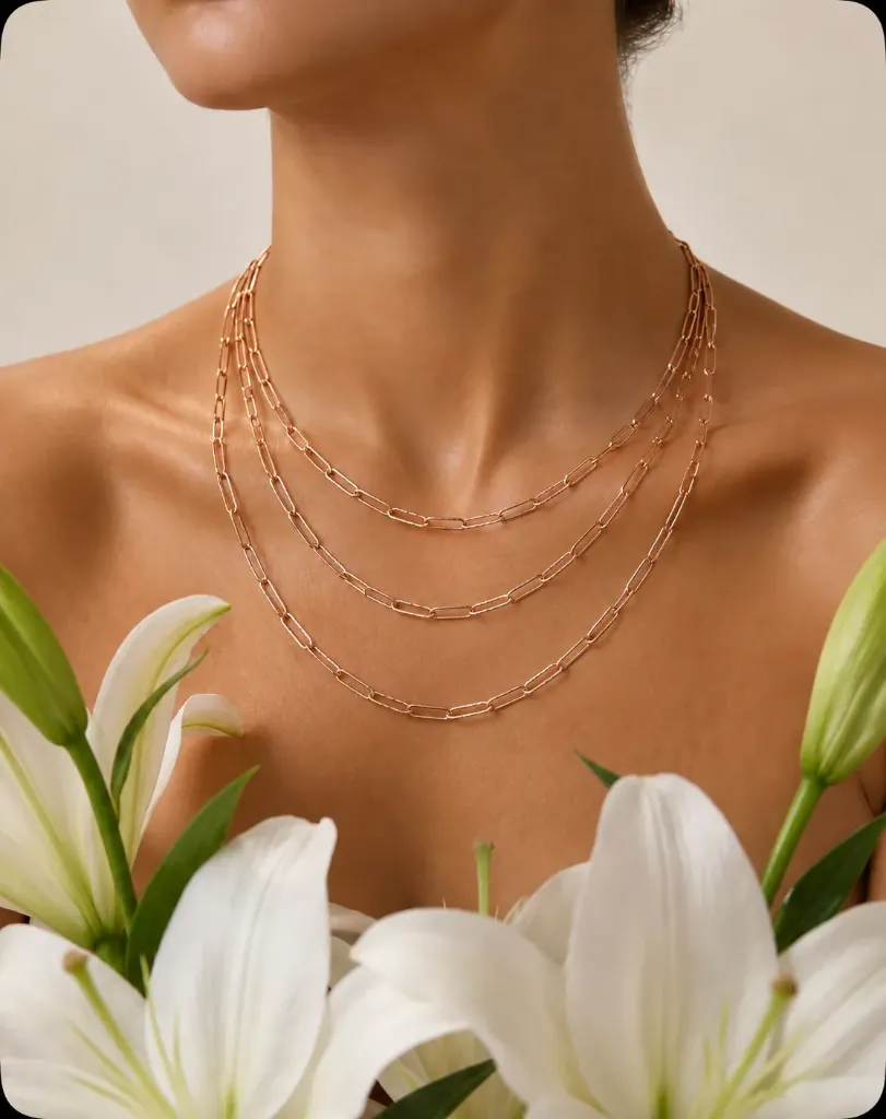 Rosegold Chain Link Layered Necklace