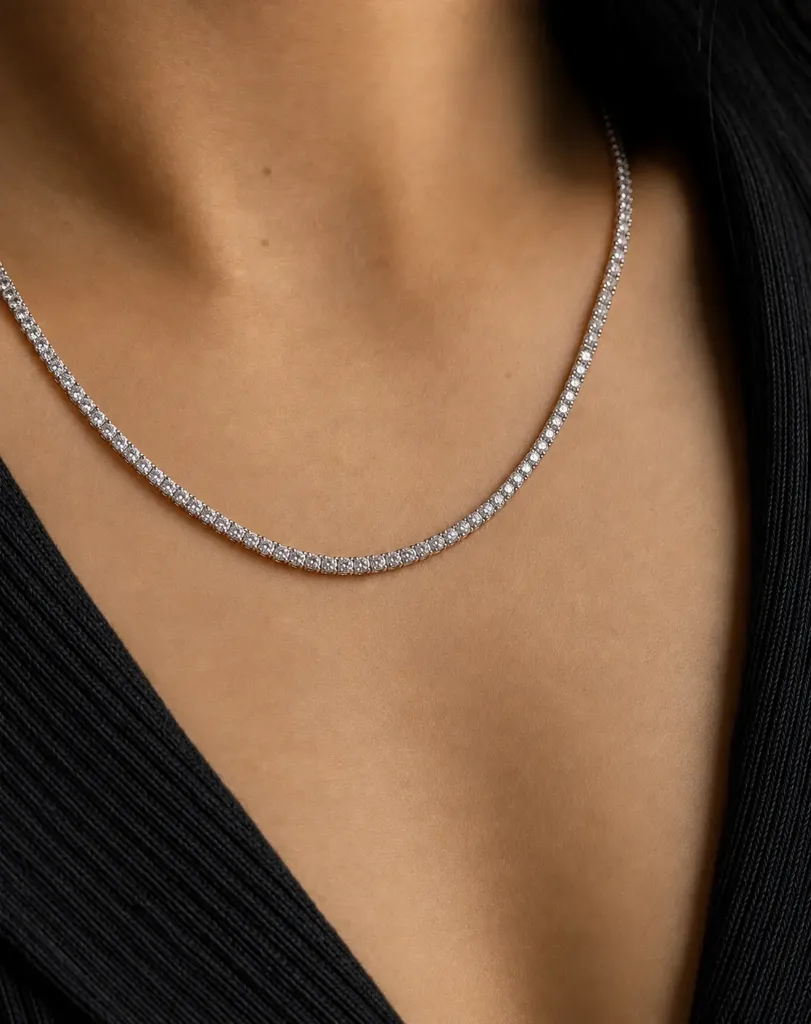 Silver Tennis Necklace