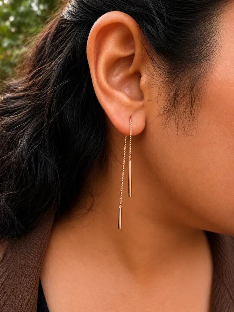 Rosegold Suhi Dhaga Earrings