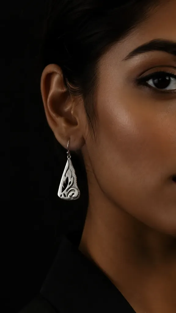 Silver Flora Design Earrings