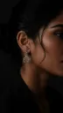Silver Phool Earrings