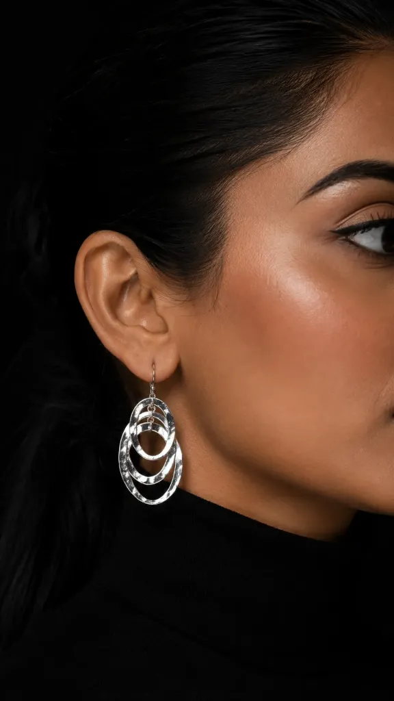 Silver Triple Hoop Earrings