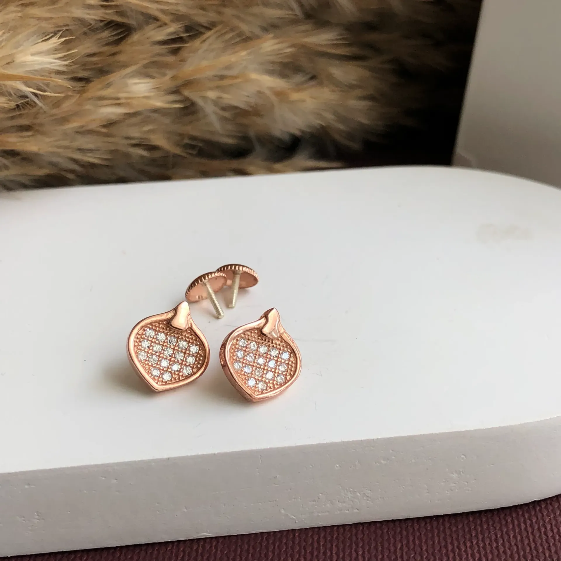 Rosegold Apple Studs