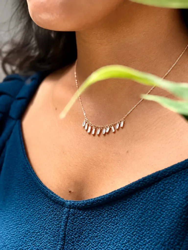 Rosegold Dangler Necklace Set