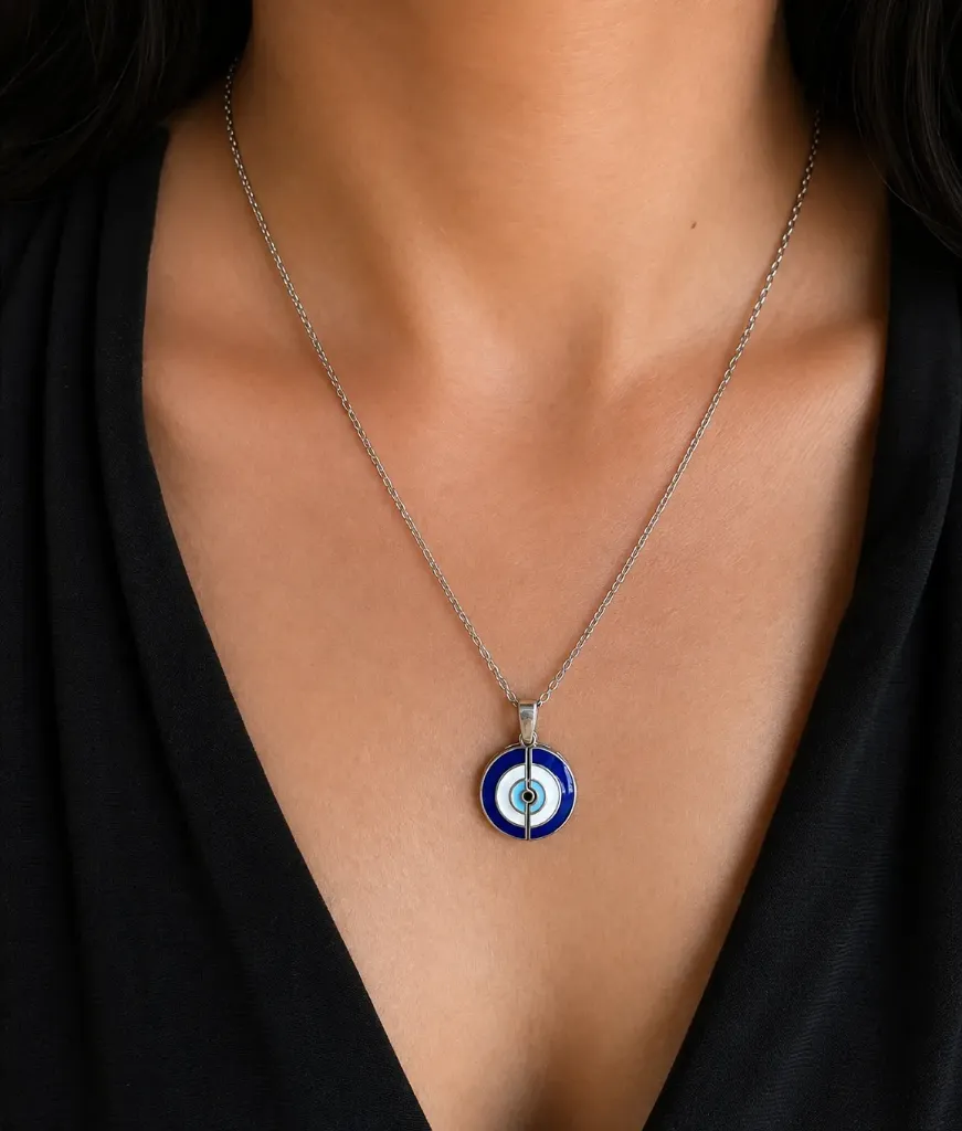 Silver Evil Eye Necklace