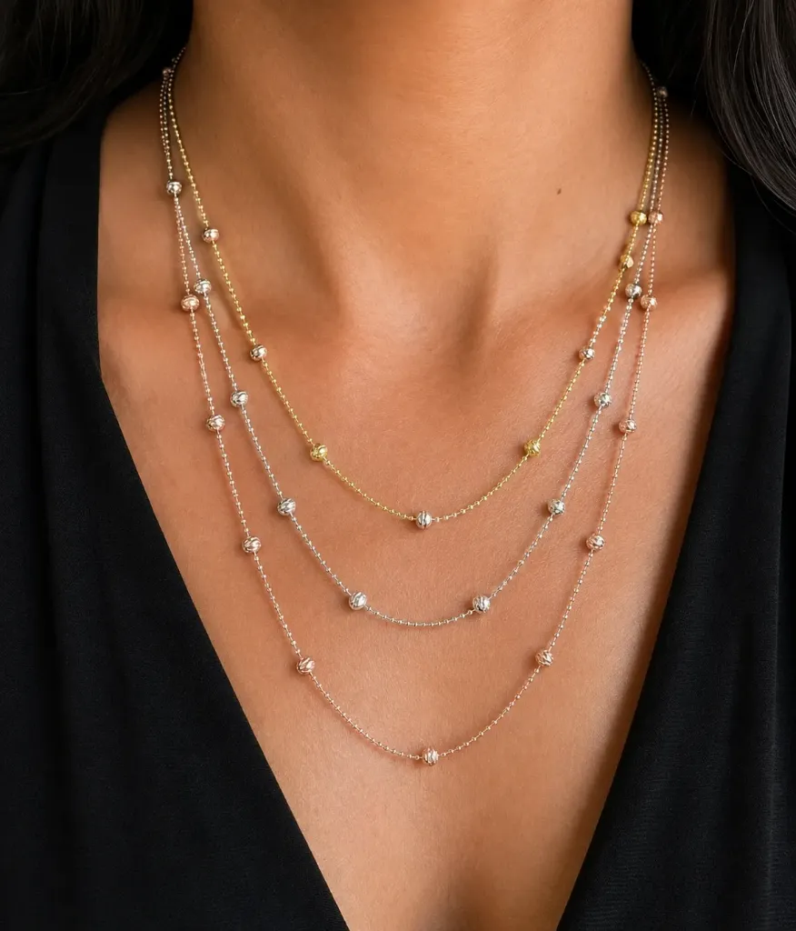 Tricolor Layered Necklace
