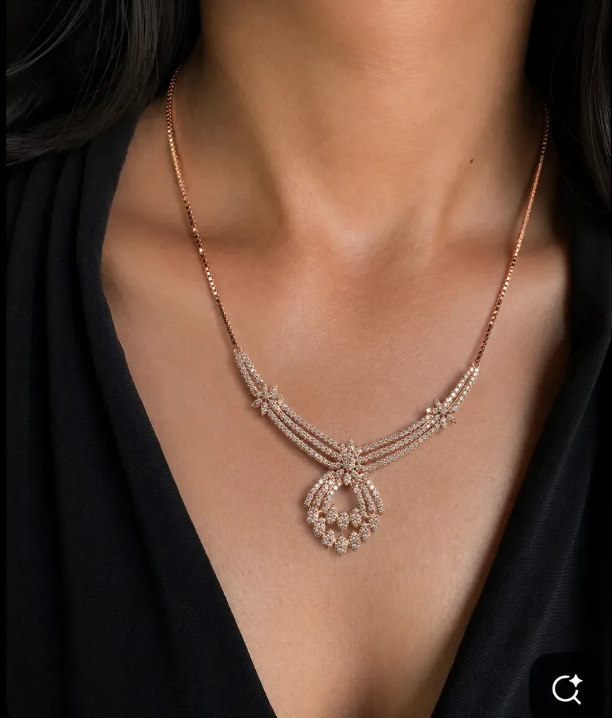 Rosegold Tejas Necklace Set