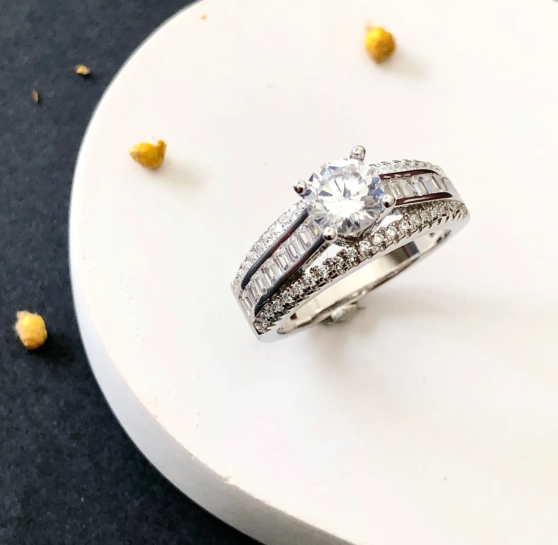 Silver Solitaire Ring