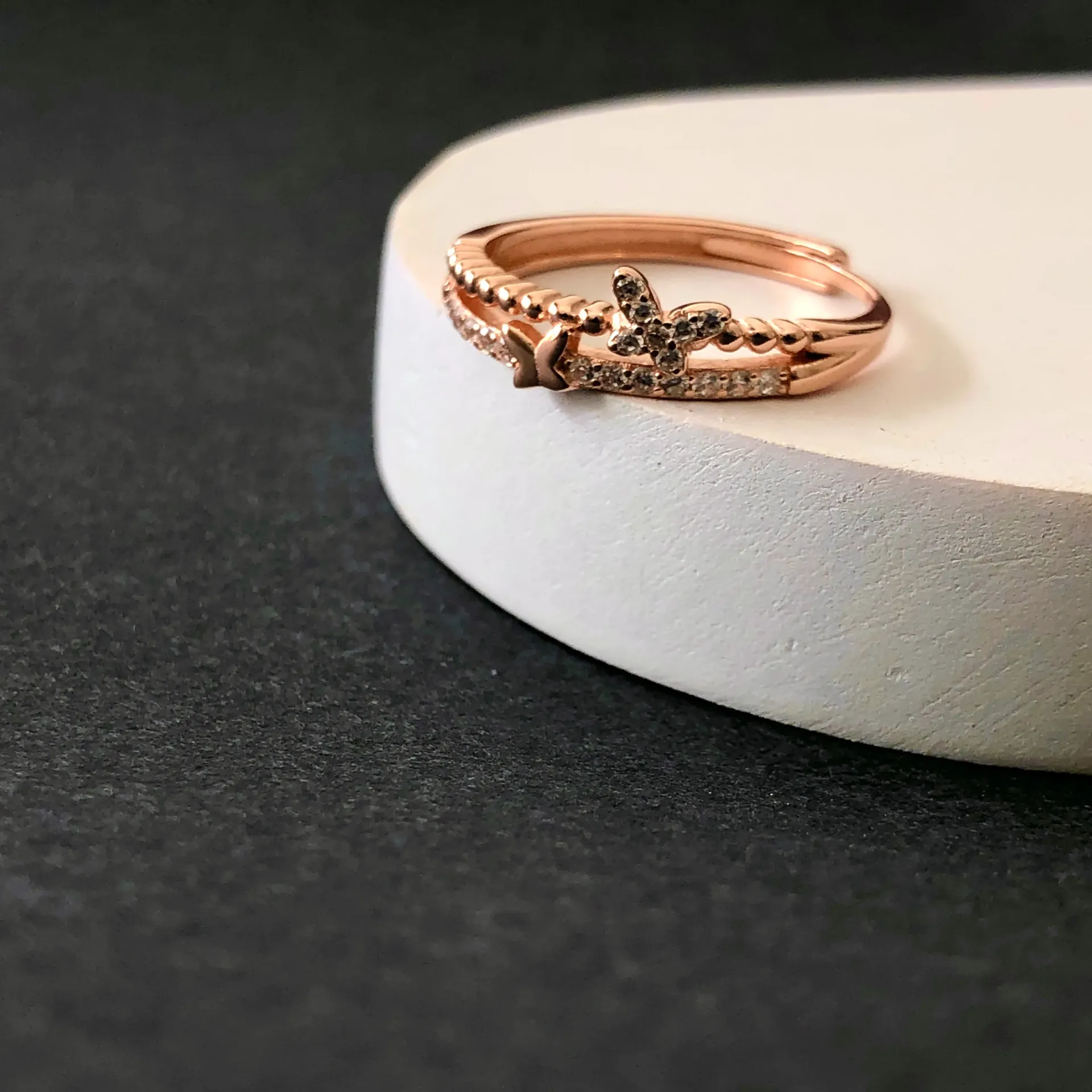 Rosegold Mini Butterfly Ring