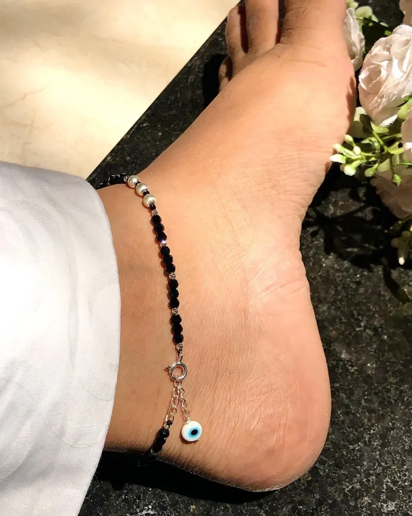 Evil Eye Black Beads Anklet