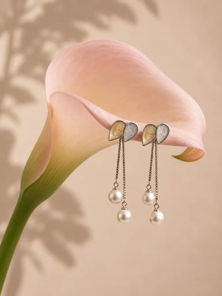 Silver MOP Pearl Drop Earrings