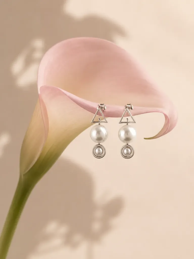 Silver Pearl Drop Earrings