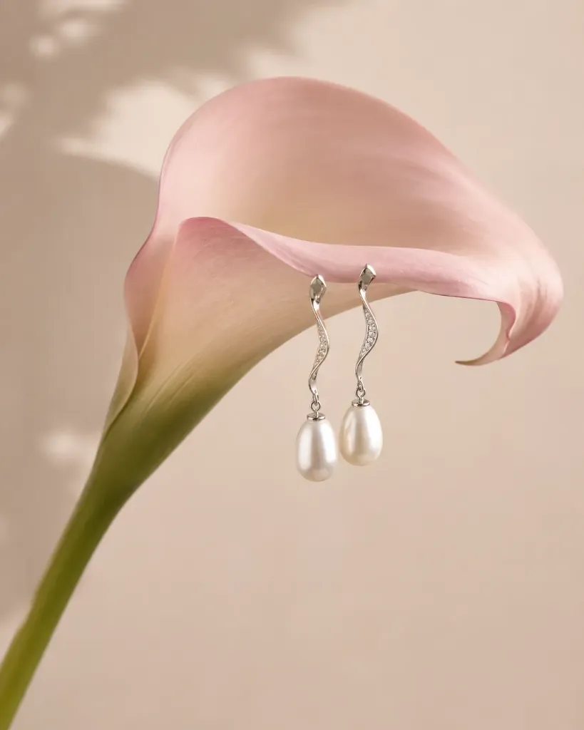 Silver Pearl Drop Earrings