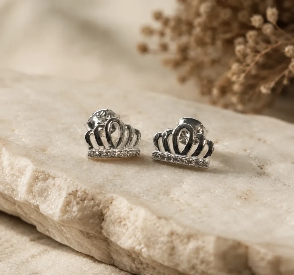 Silver Crown Studs