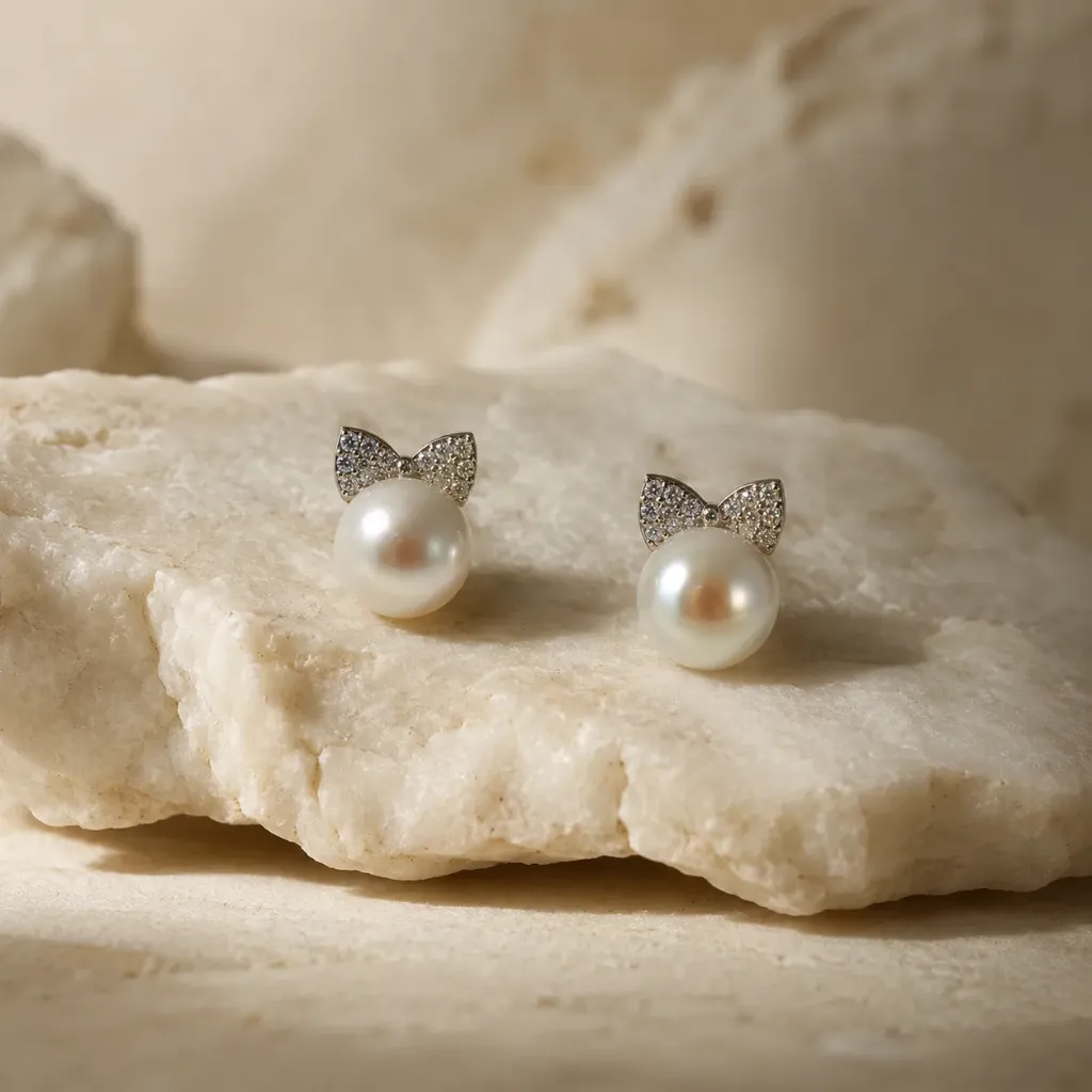 Silver Pearl Studs