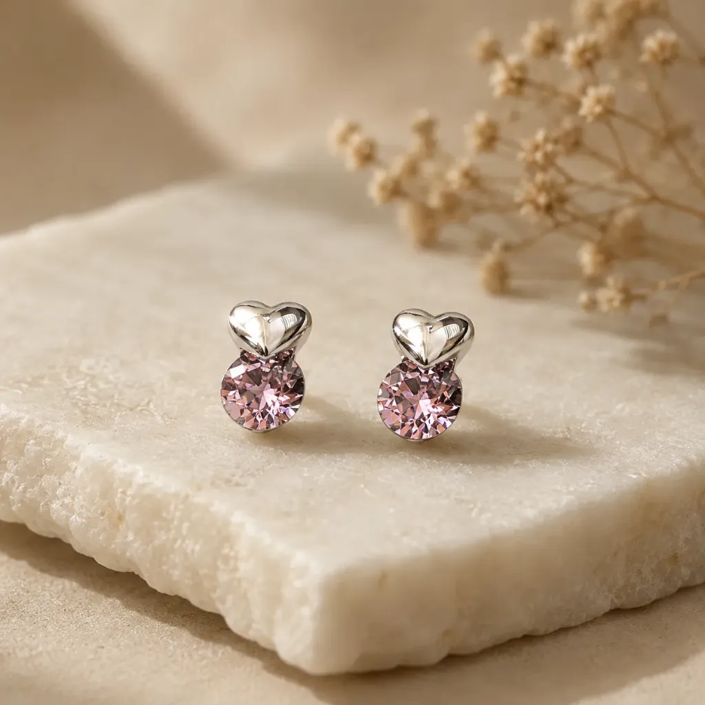 Silver Mini Heart Studs