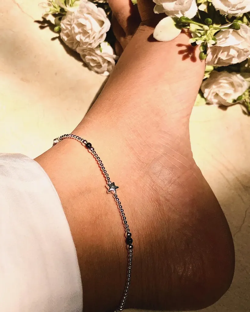 Mini Star Silver Anklet