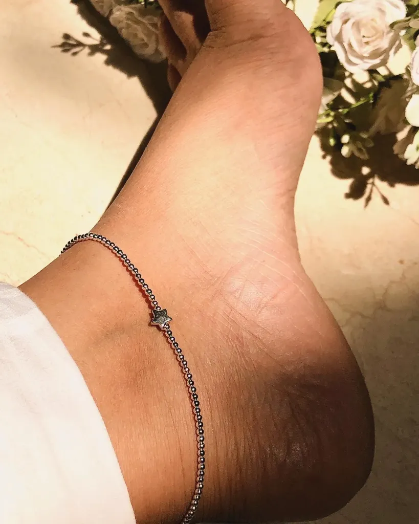 Mini Star Silver Anklet