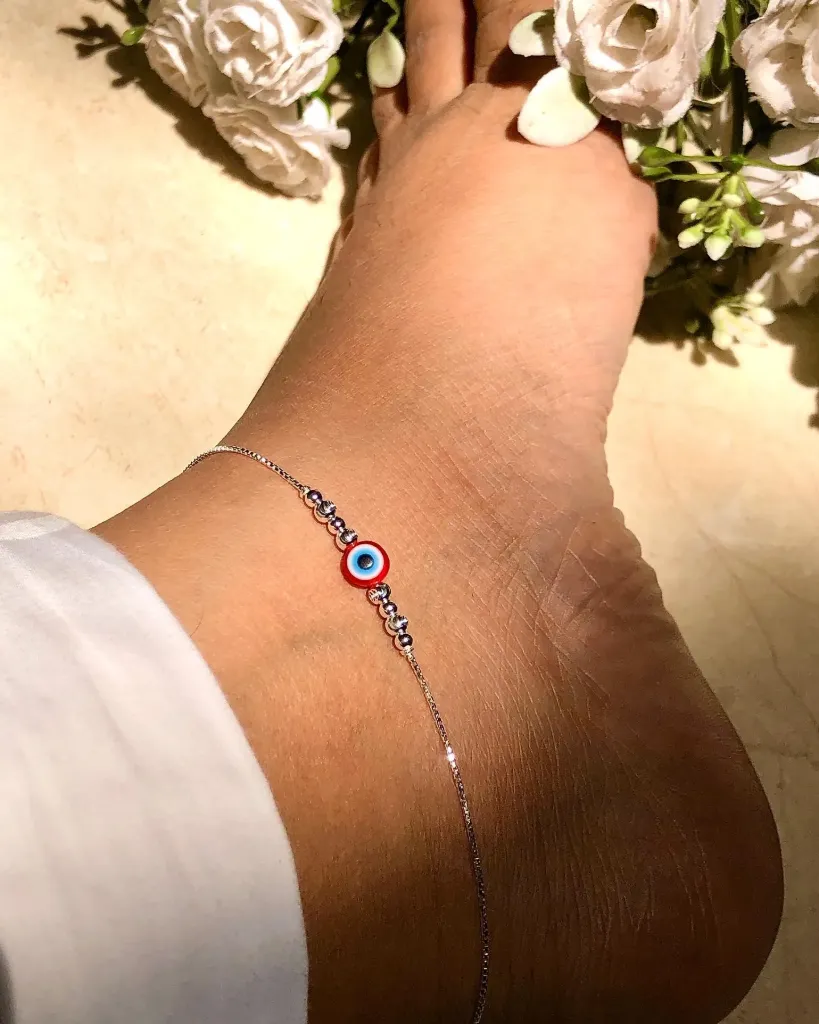 Evil Eye Silver Anklet