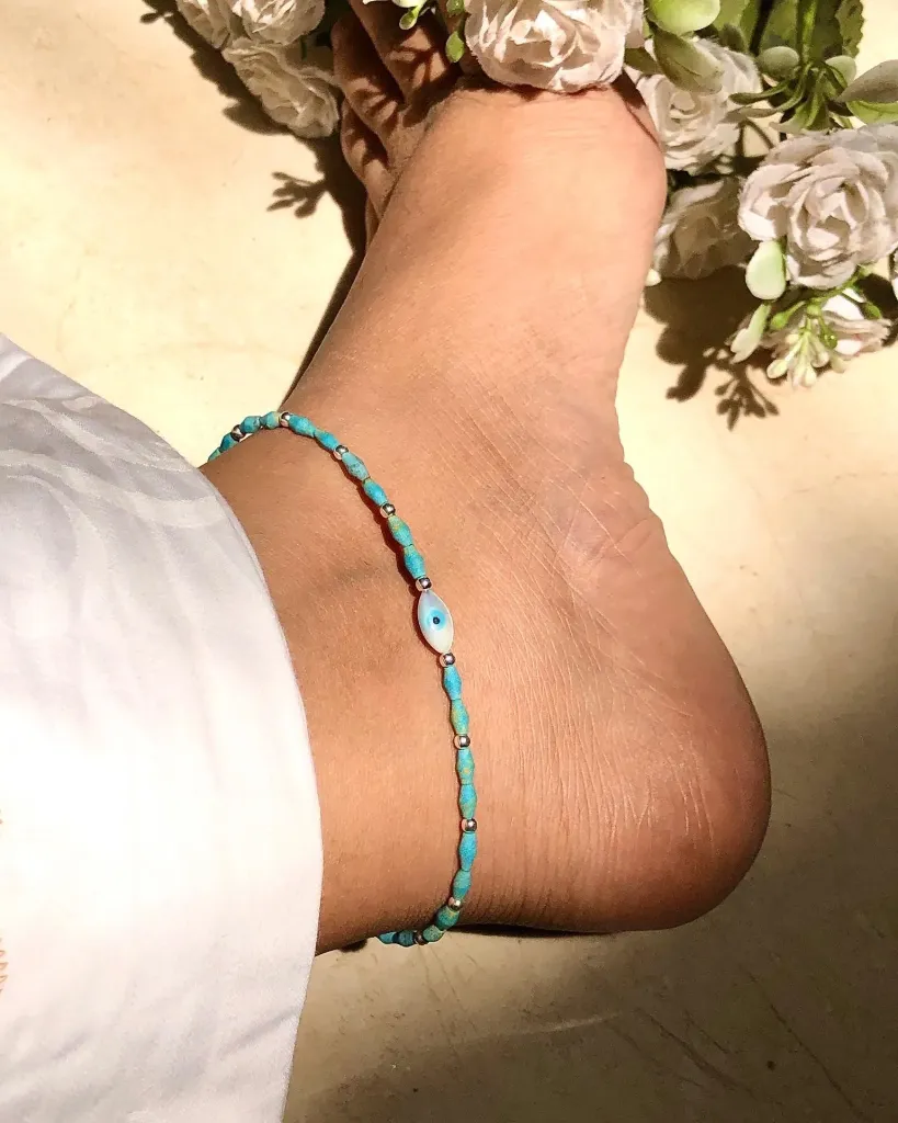 Turquoise Evil Eye Anklet