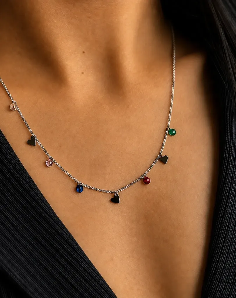 Silver Heart Dangler Necklace