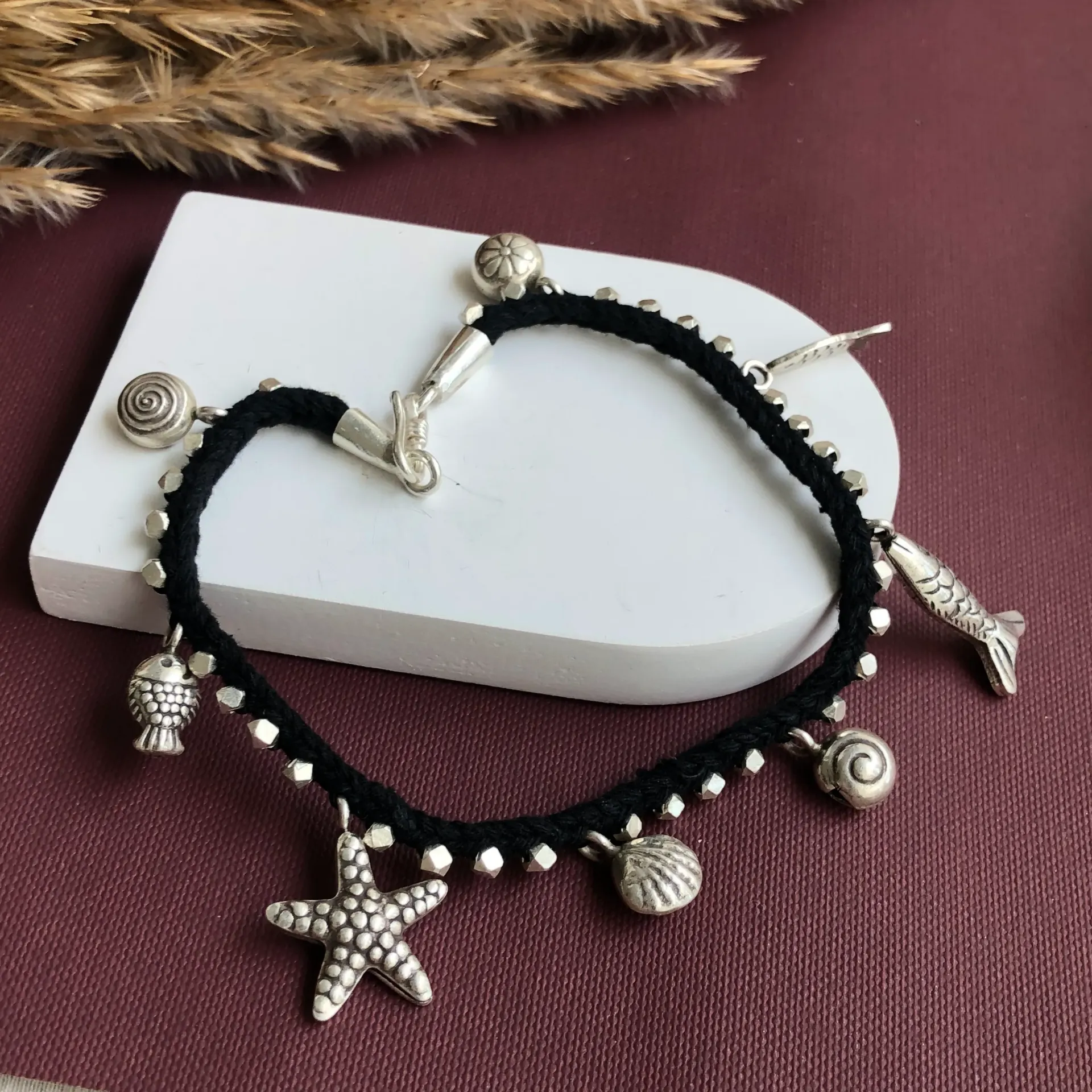 Sea Shell Silver Anklet
