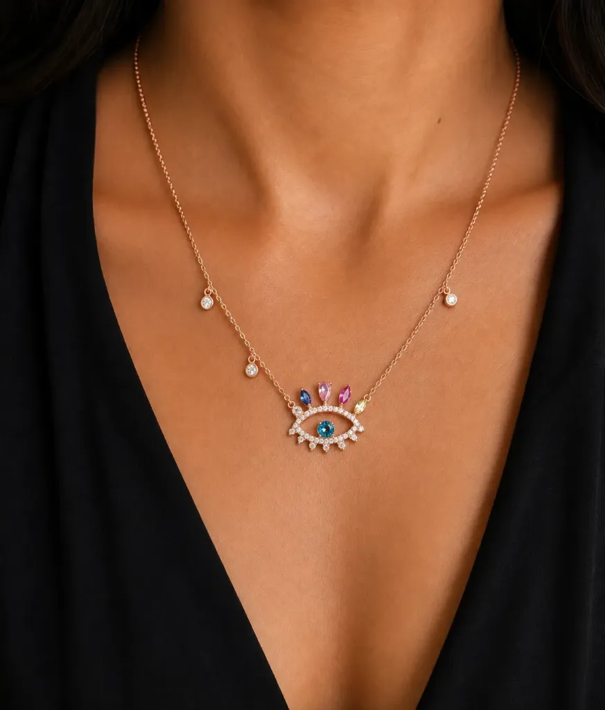 Rosegold Evil Eye Necklace