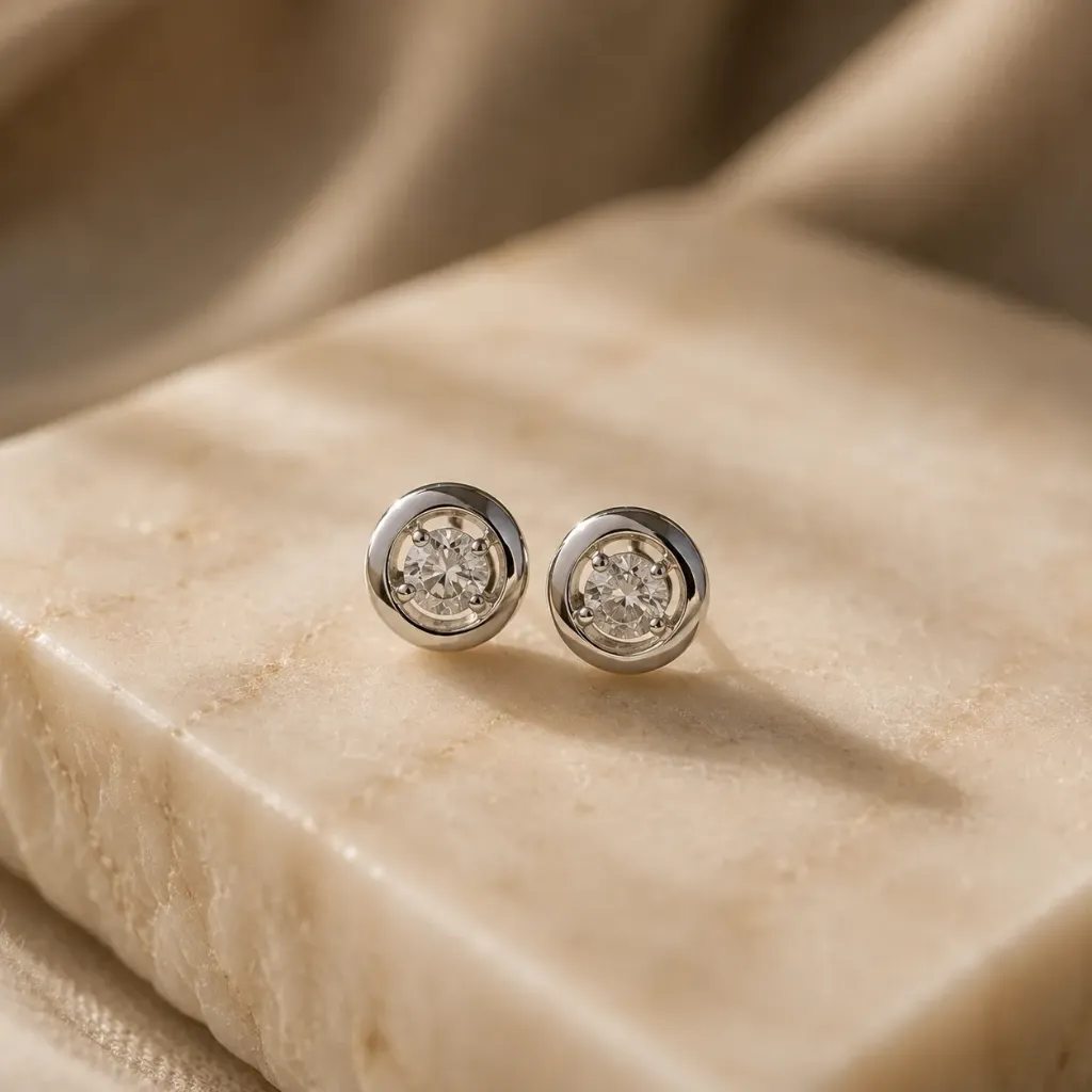 Silver Ivy Studs