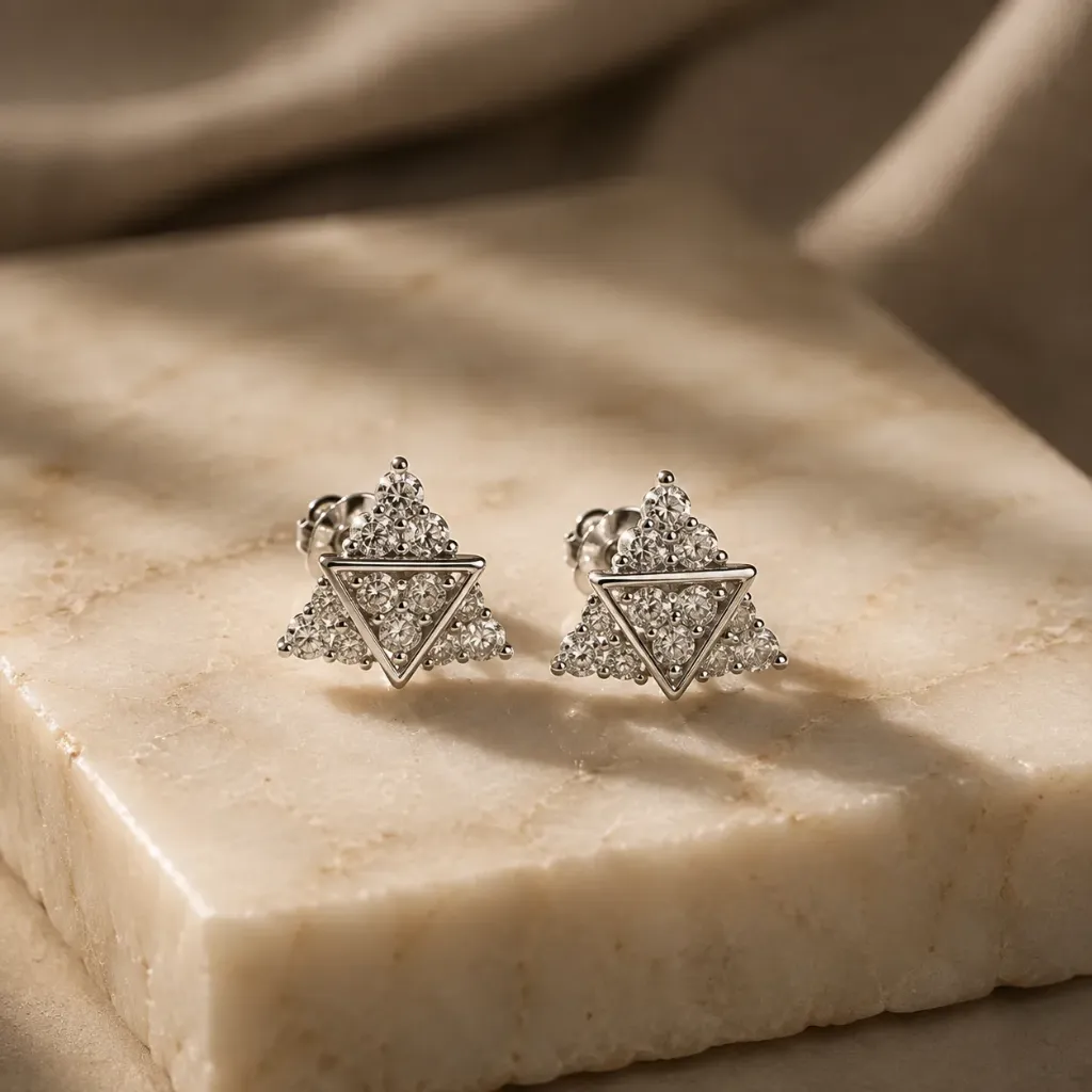 Silver Triangle Studs