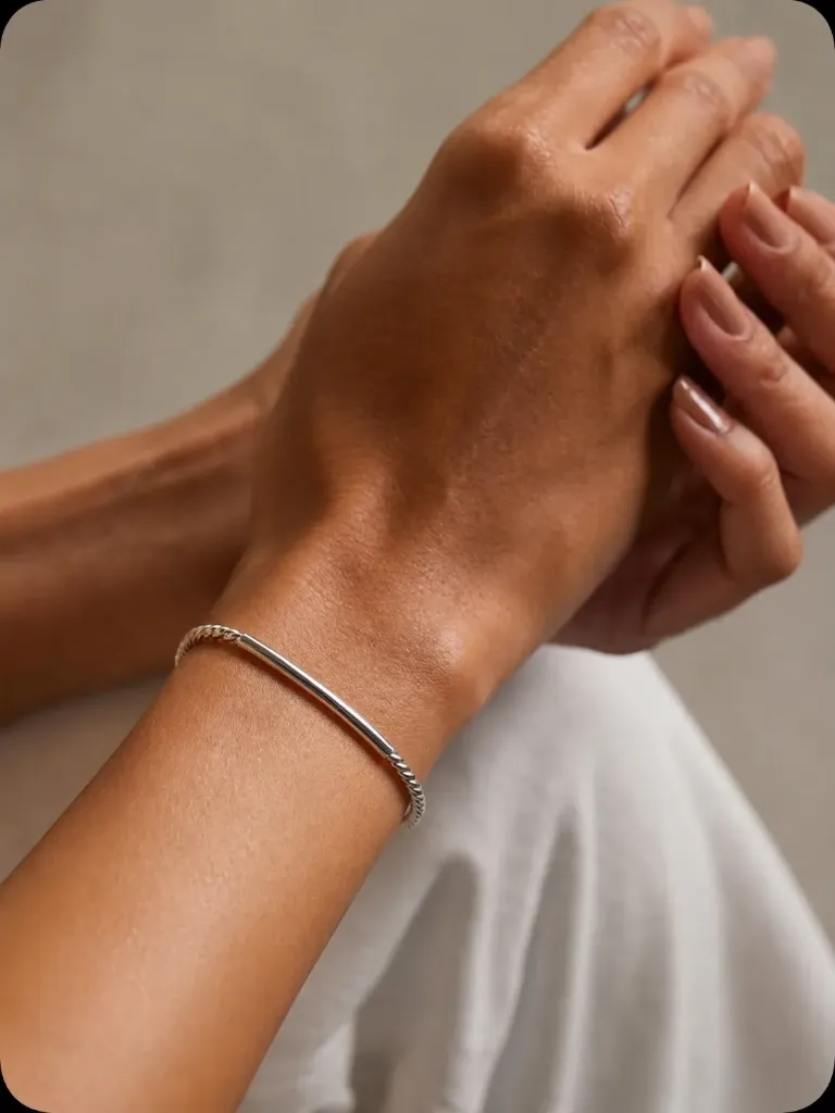 Silver Twisted Kada