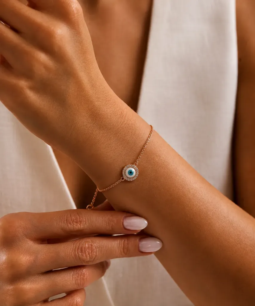 Rosegold Evil Eye Bracelet