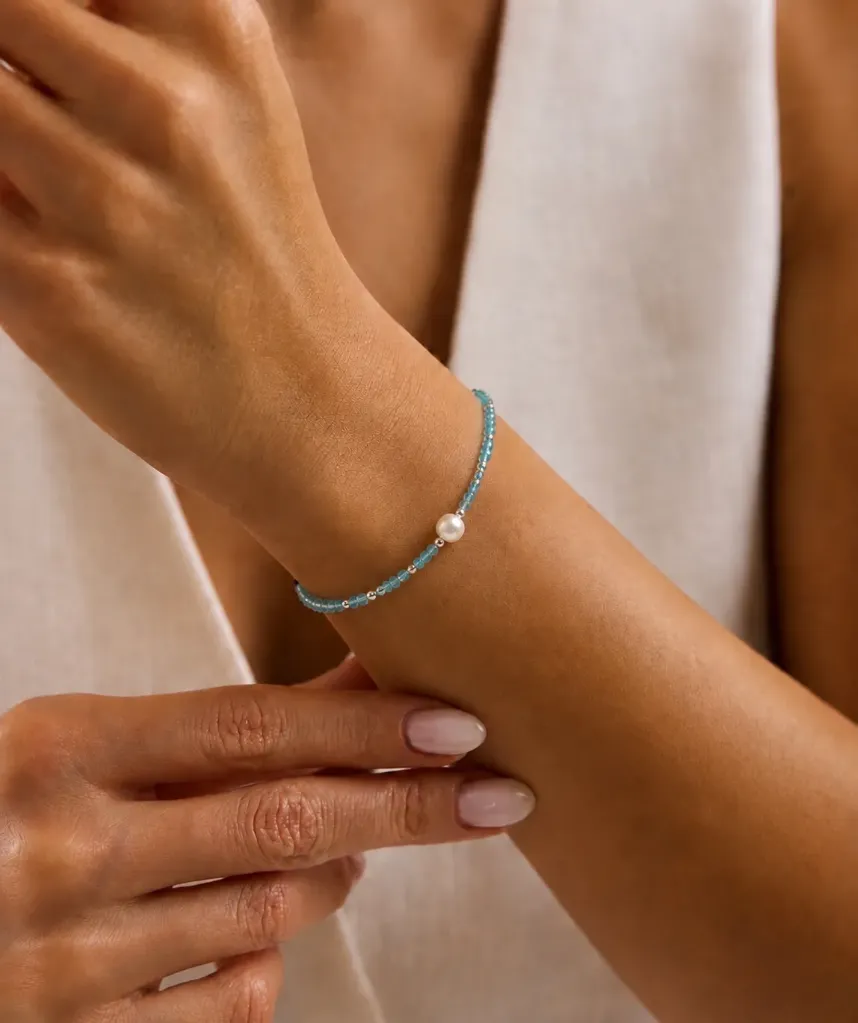 Silver Pearl Beaded Bracelet