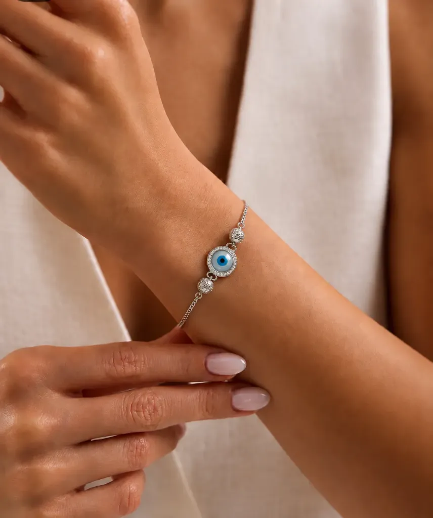 Silver Evil Eye Bracelet
