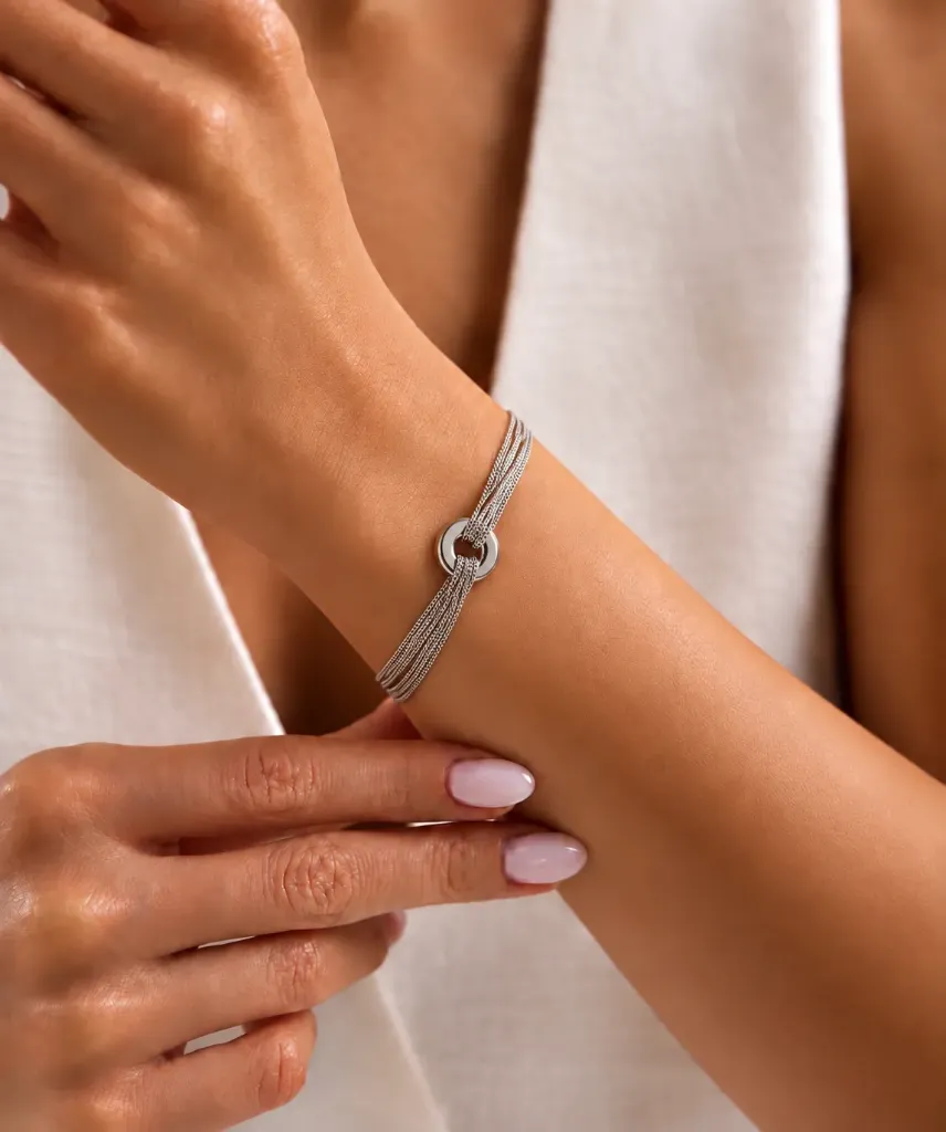 Silver Multi Strings Bracelet