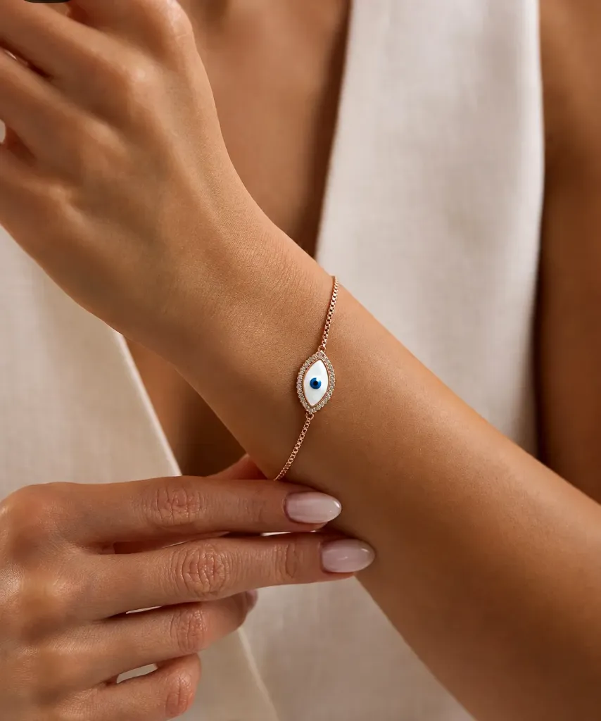 Rosegold Evil Eye Bracelet