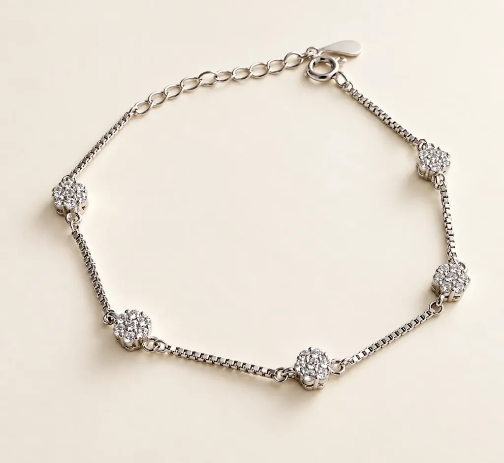 Silver Floral Bracelet
