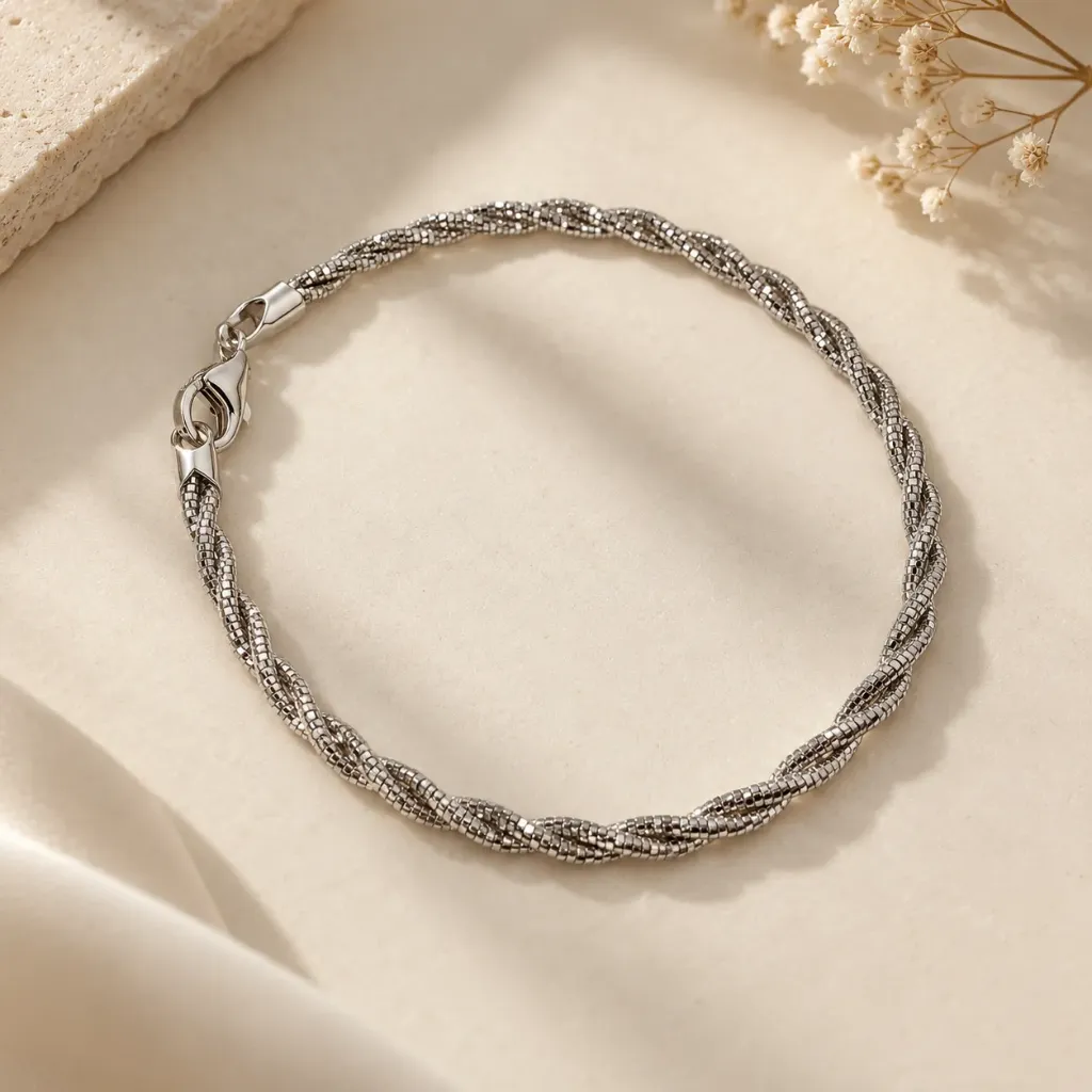 Silver Italian Twisty Bracelet