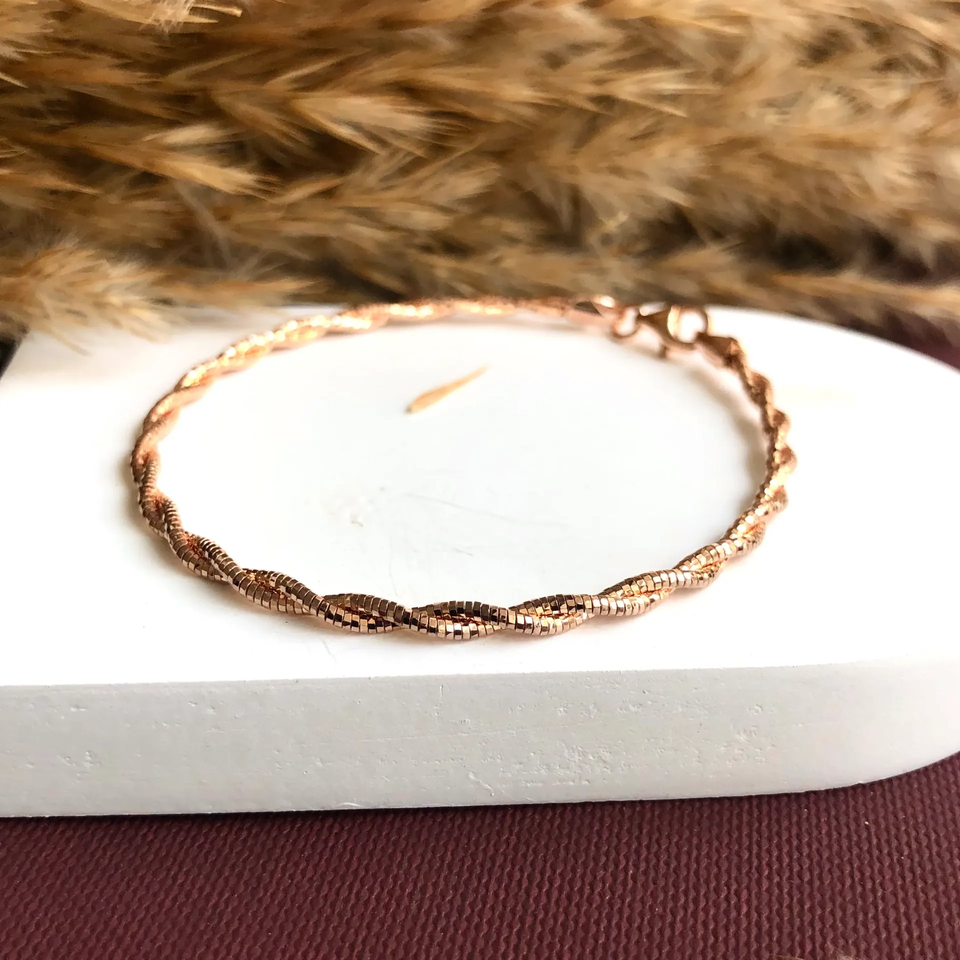 Rosegold Twisty Italian Bracelet