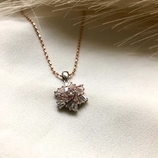 RoseGold Floral Necklace