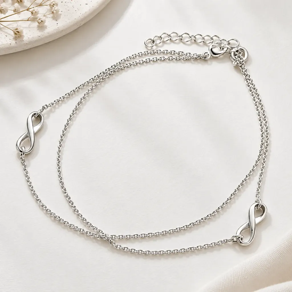 Silver Infinity Anklet