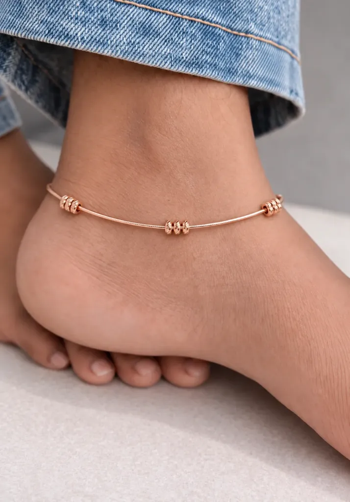 Rosegold Trinity Anklet